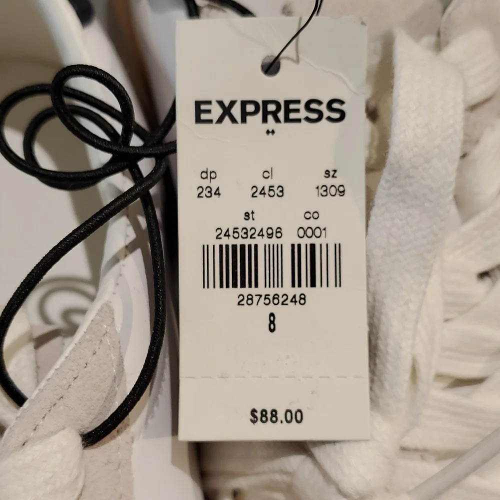 Express men's white tie front sneakers - Picture 8 of 9